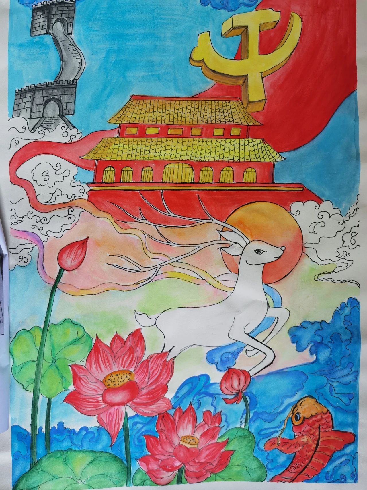 “学习二十大 书写新时代”画画精选图片（16）
