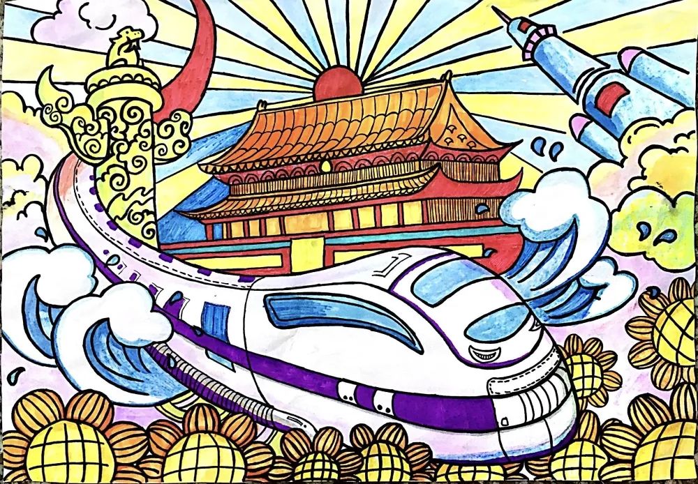 “学习二十大 永远跟党走 奋进新征程”绘画作品（6）