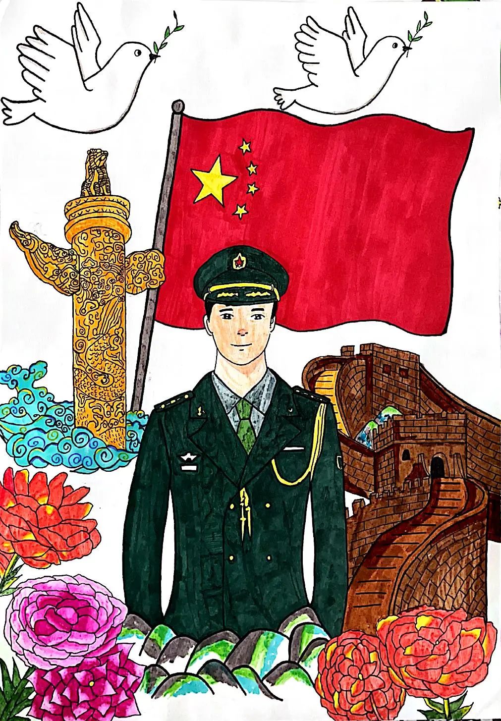 “致敬最可爱的人”2023八一建军节主题画（10）