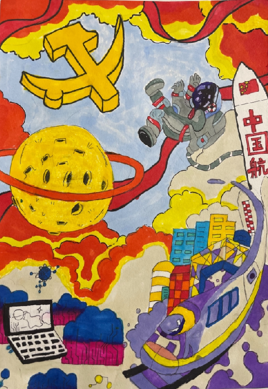  “红领巾 心向党 手绘伟大变革”二年级绘画作品（19）