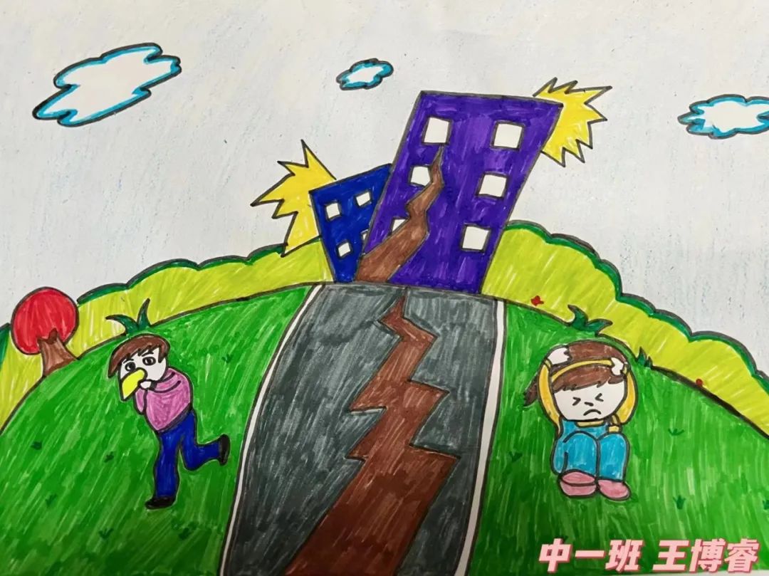 关于512防震减灾的儿童画图片第21张