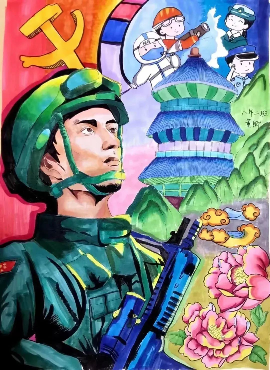 “童心迎八一 致敬最可爱的人”优秀儿童绘画作品（1）