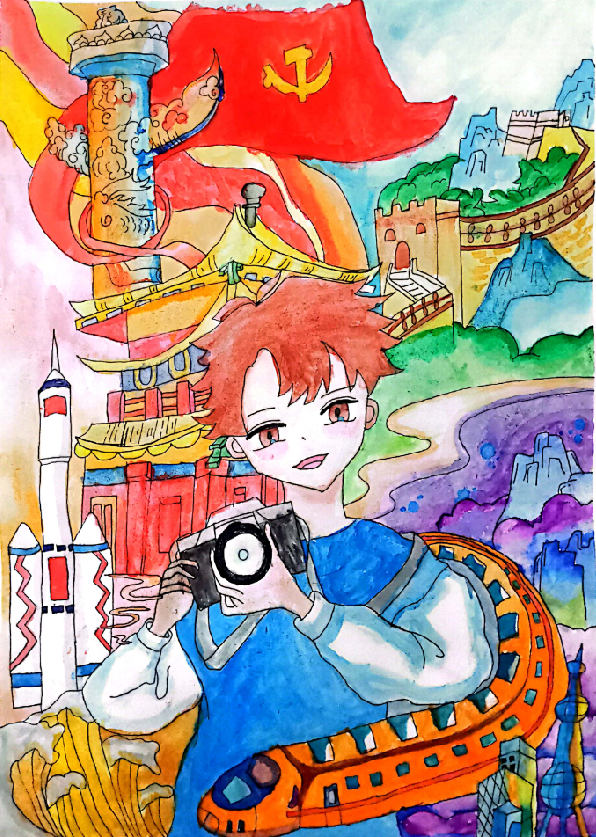 “红领巾 心向党 手绘伟大变革”五年级绘画（17）