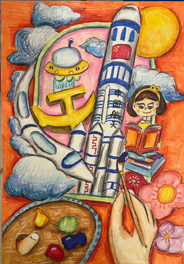“红领巾 心向党 手绘伟大变革”二年级绘画作品（3）