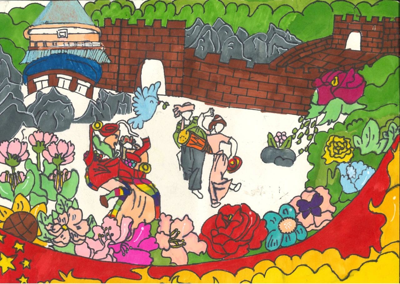 “共命运 心连心 民族团结一家亲”儿童画主题作品（5）