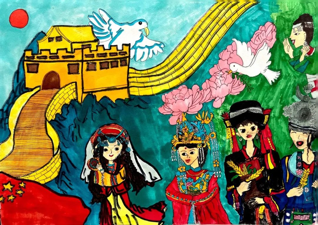 “铸牢中华民族共同体意识”民族团结儿童画（7）