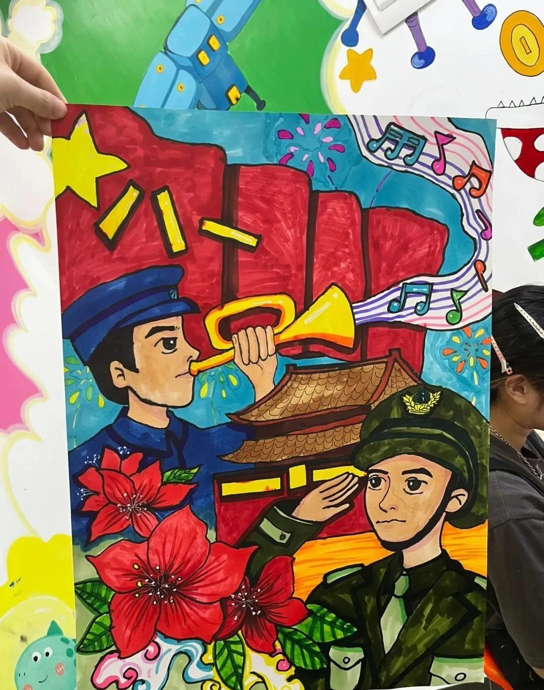 八一建军节儿童绘画获奖图片第3张