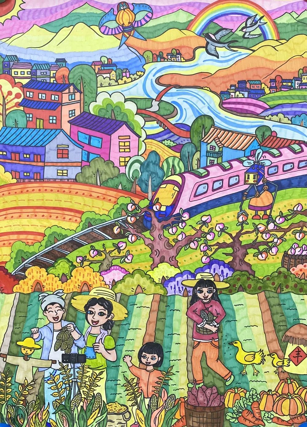 “学习二十大 永远跟党走 奋进新征程”绘画作品（28）