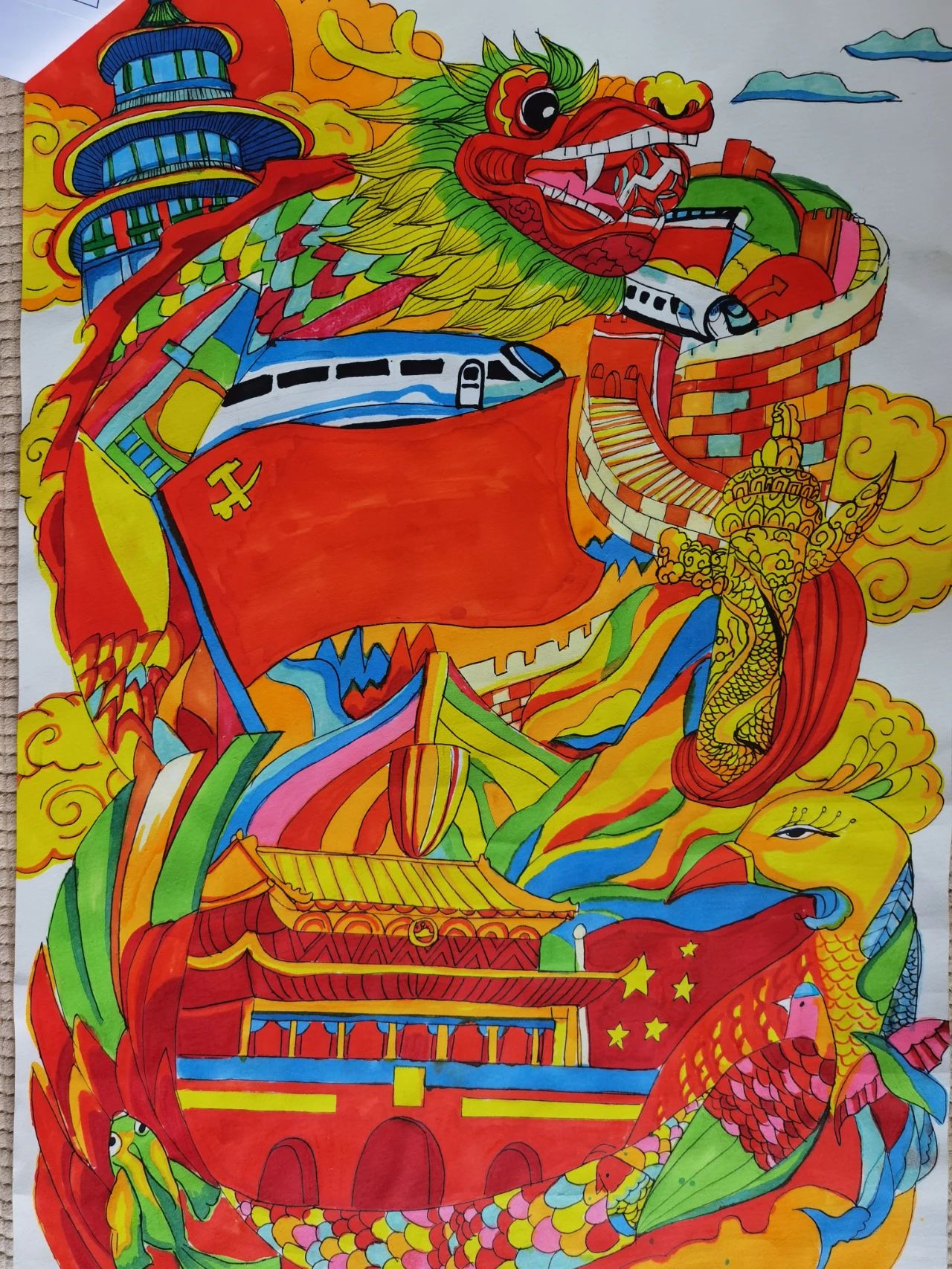 “学习二十大 书写新时代”画画精选图片（6）
