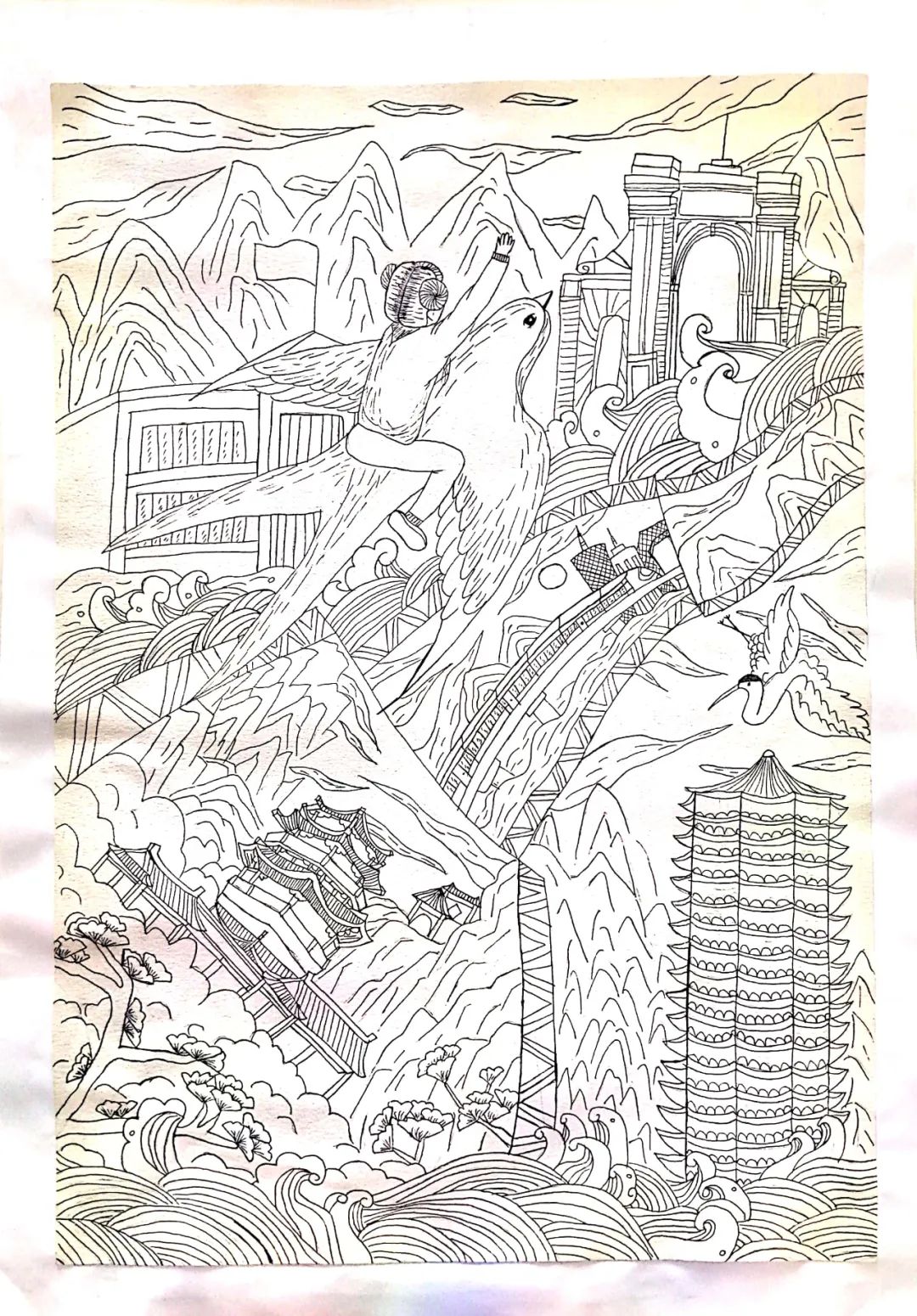 “民族团结一家亲 童心共绘中国梦”优秀画画图片（12）