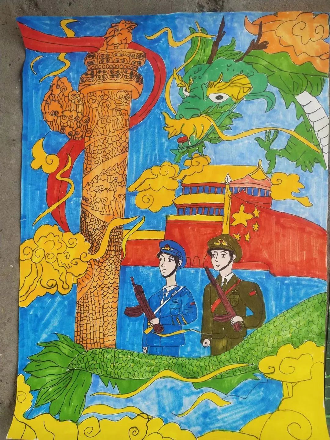 2023八一建军节主题绘画小学作品2