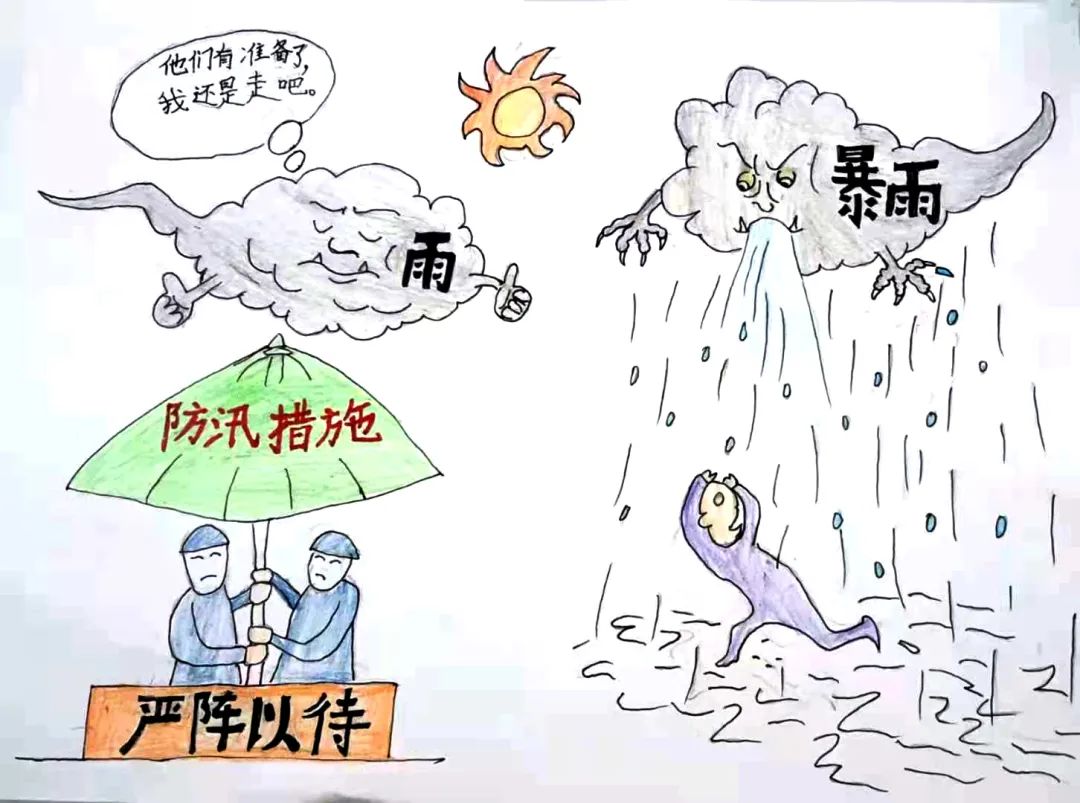 小学生防洪防汛主题画作品（11）