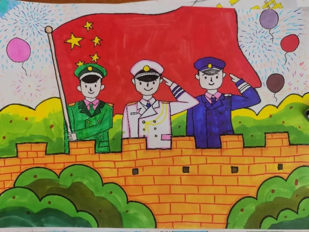 “童心迎八一 致敬最可爱的人”优秀儿童绘画作品（9）
