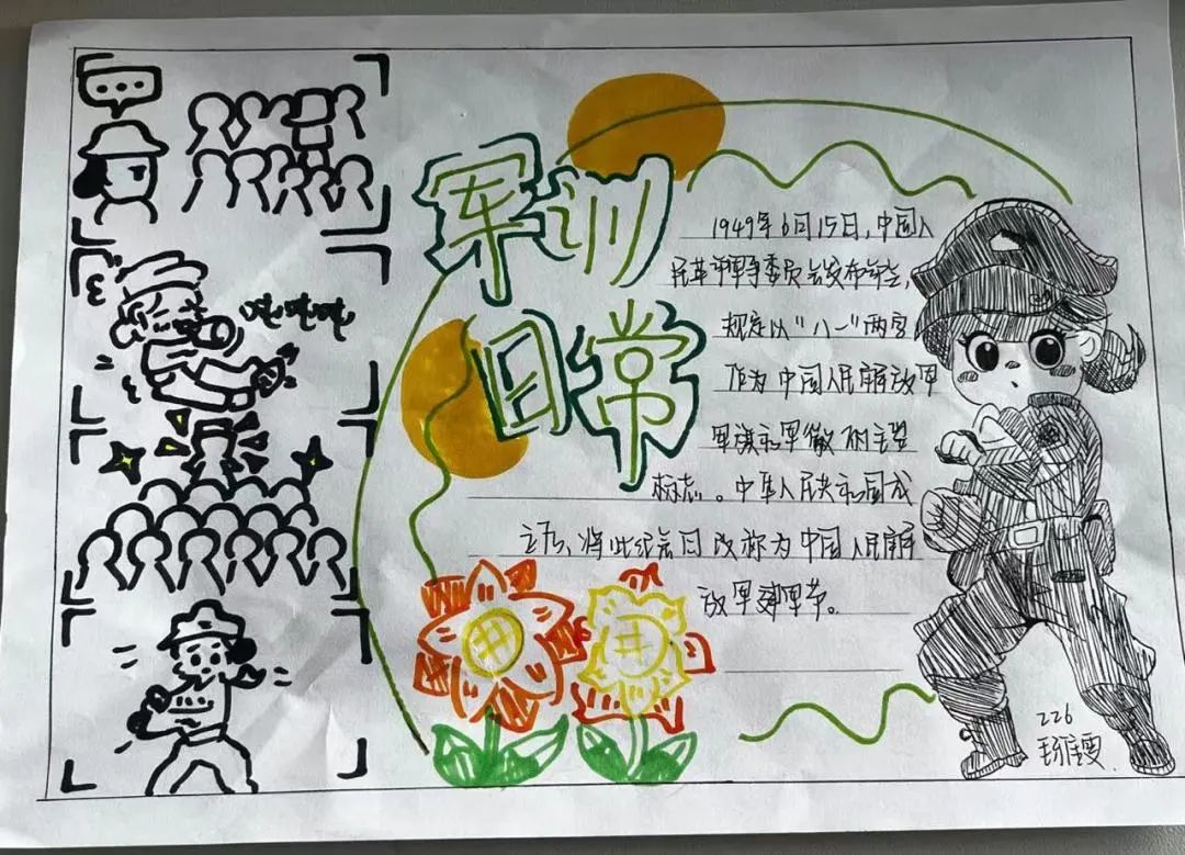 《我的军训日常》儿童军训绘画作品（12）