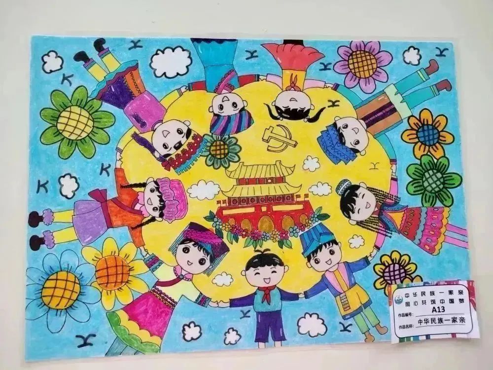 “民族大团结 美丽中国梦”绘画简单好看（十一）