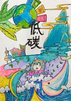 “低碳生活 绿色出行”儿童画画图片（15）