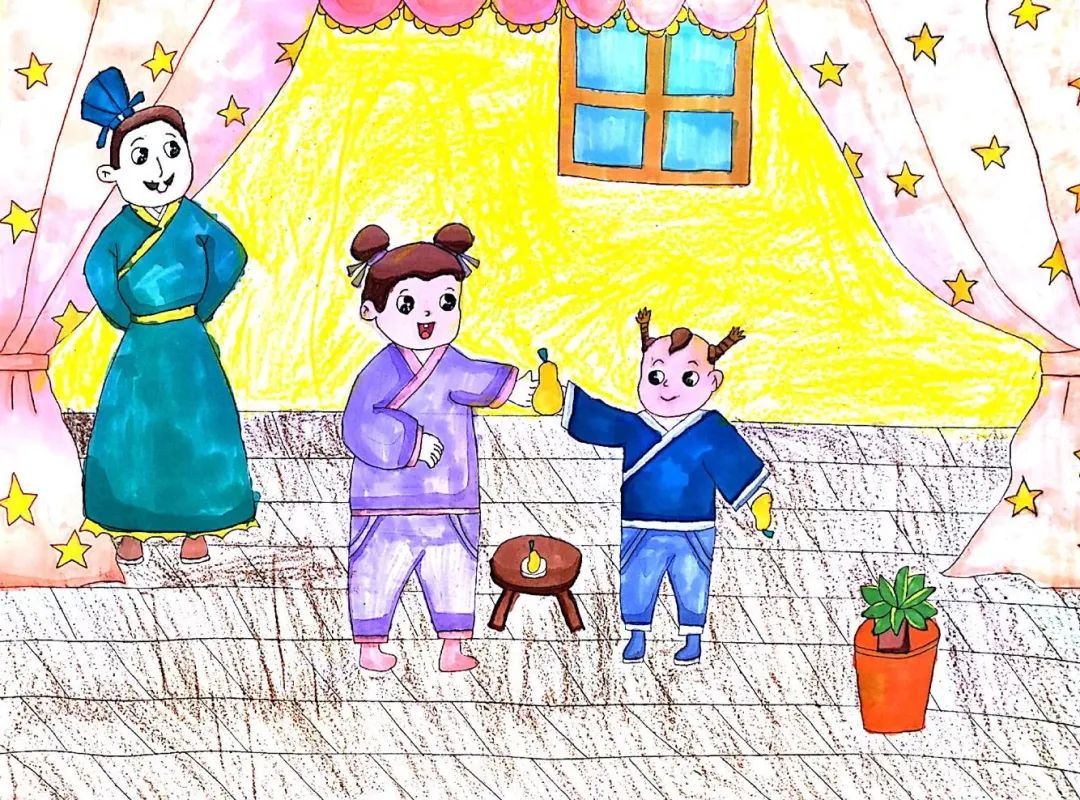 孔融让梨儿童画
