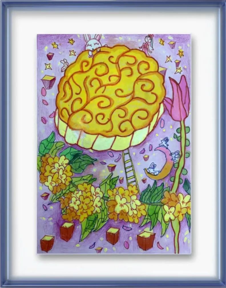 简单的中秋节小学生儿童画作品(6)