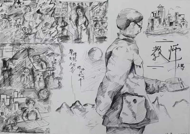 “教诲如春风 施恩深似海”漂亮的教师节绘画作品（9/13）