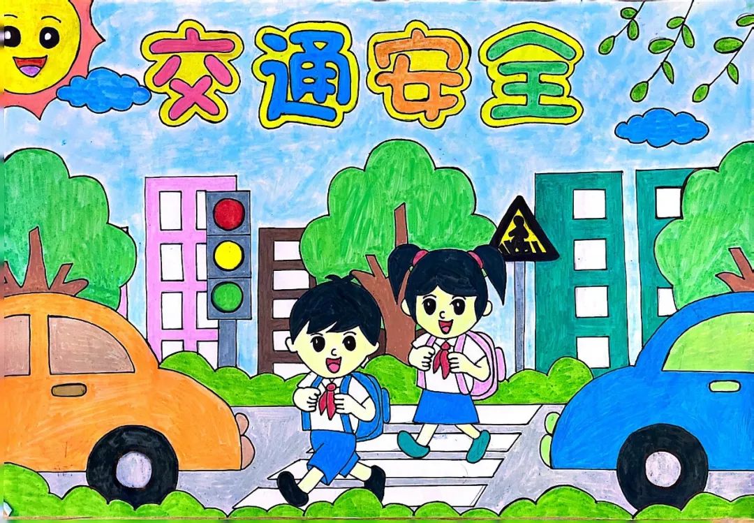 “童心绘交通 出行讲文明”绘画图片展示（18）