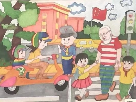 以交通安全为主题的绘画（3/5）