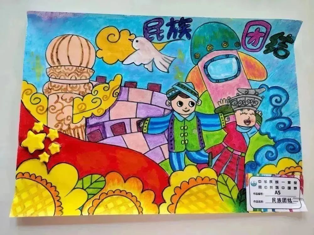“民族大团结 美丽中国梦”绘画简单好看（七）