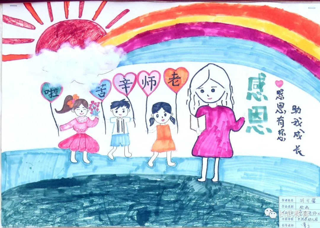 “感恩老师 助我成长”教师节主题画②