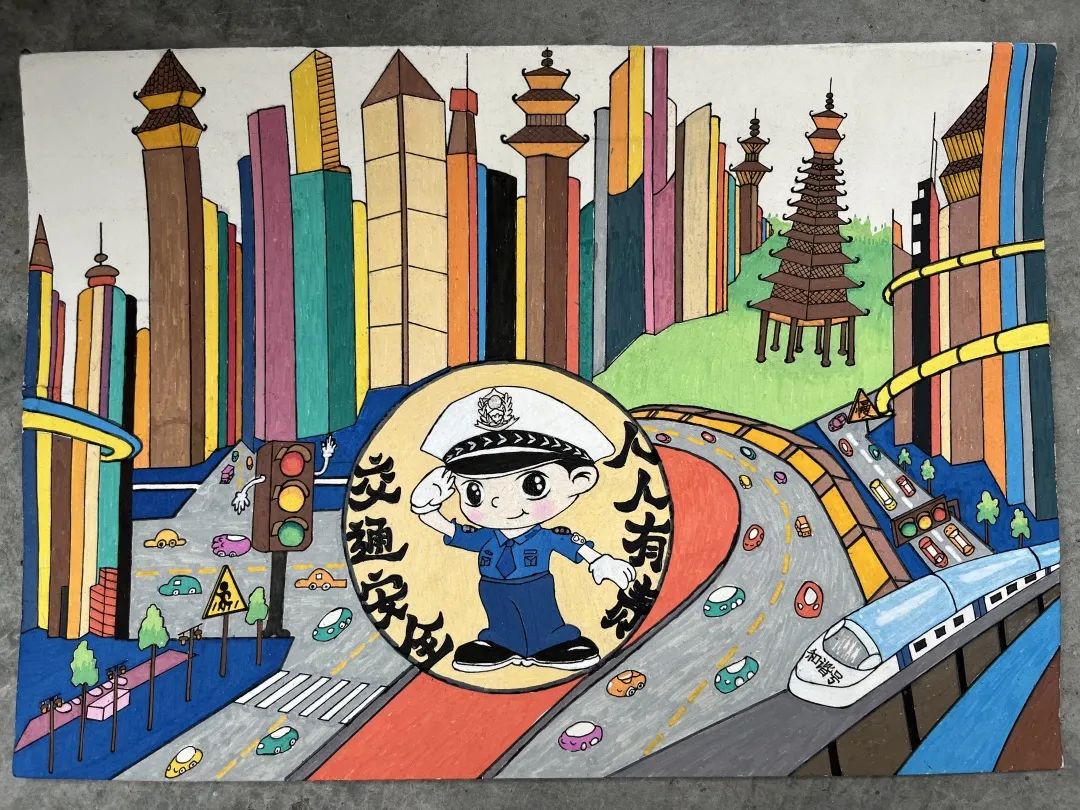 “安全记于心 文明伴我行”交通安全画画作品（十三）