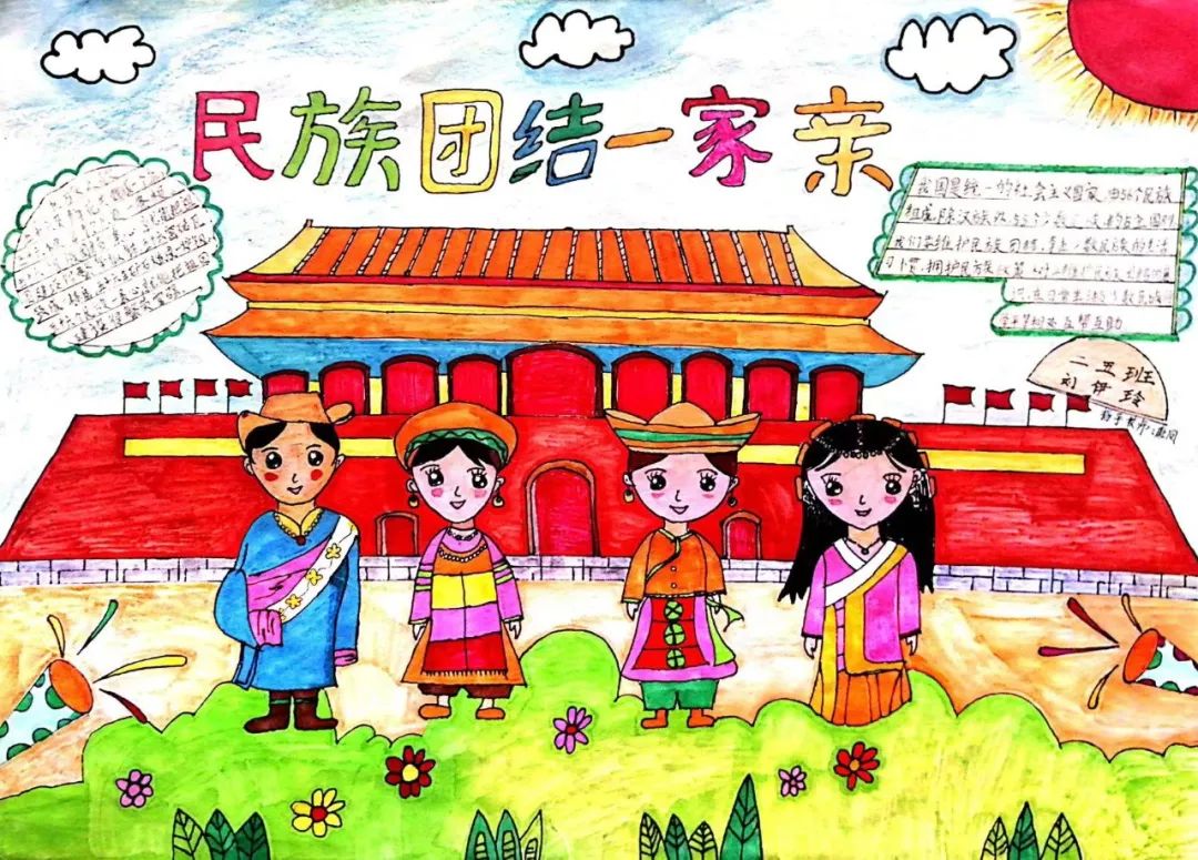 “石榴籽一家亲”民族团结主题画图片（15/20）