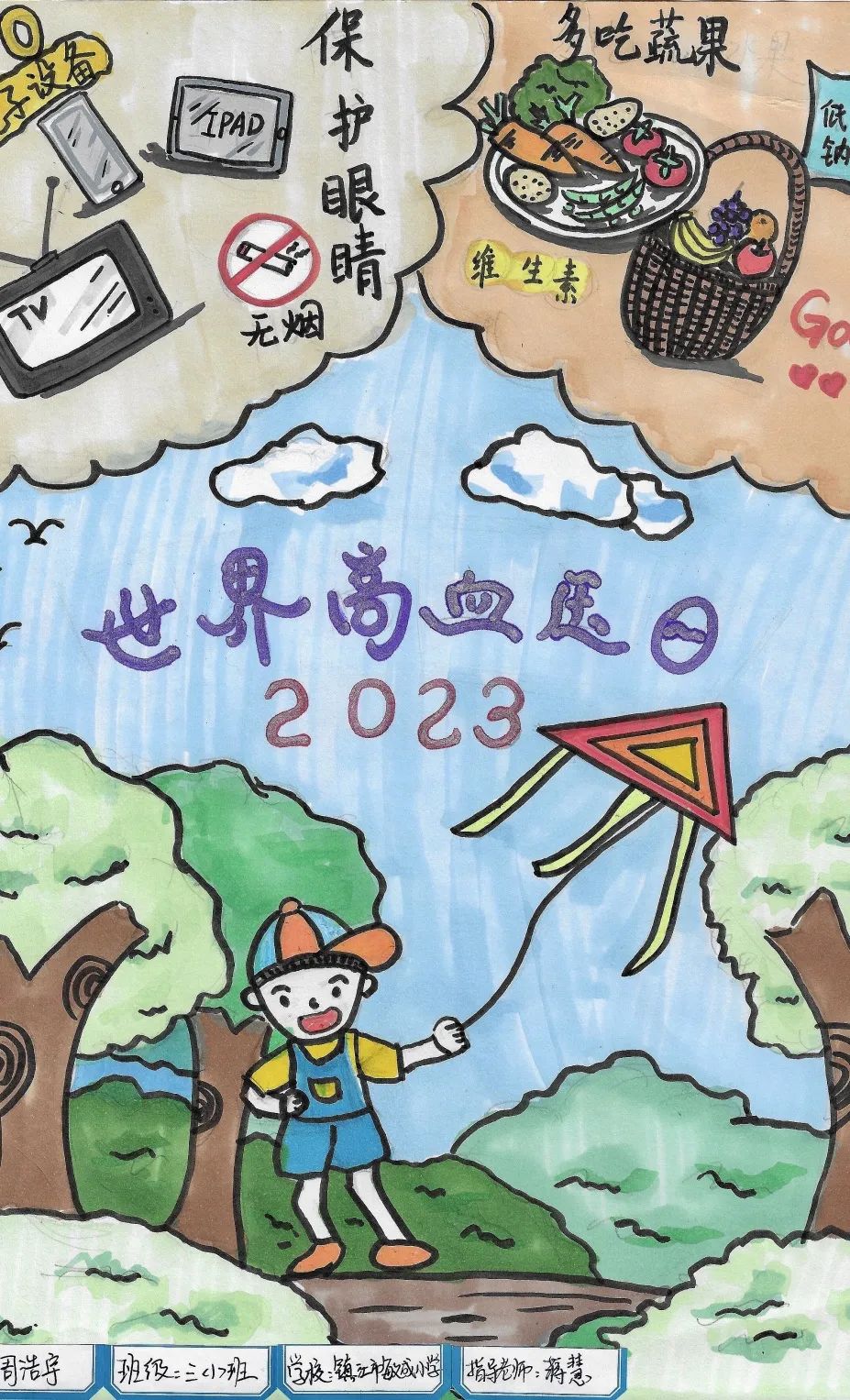 2023全国高血压日疾病防治主题儿童画（十）