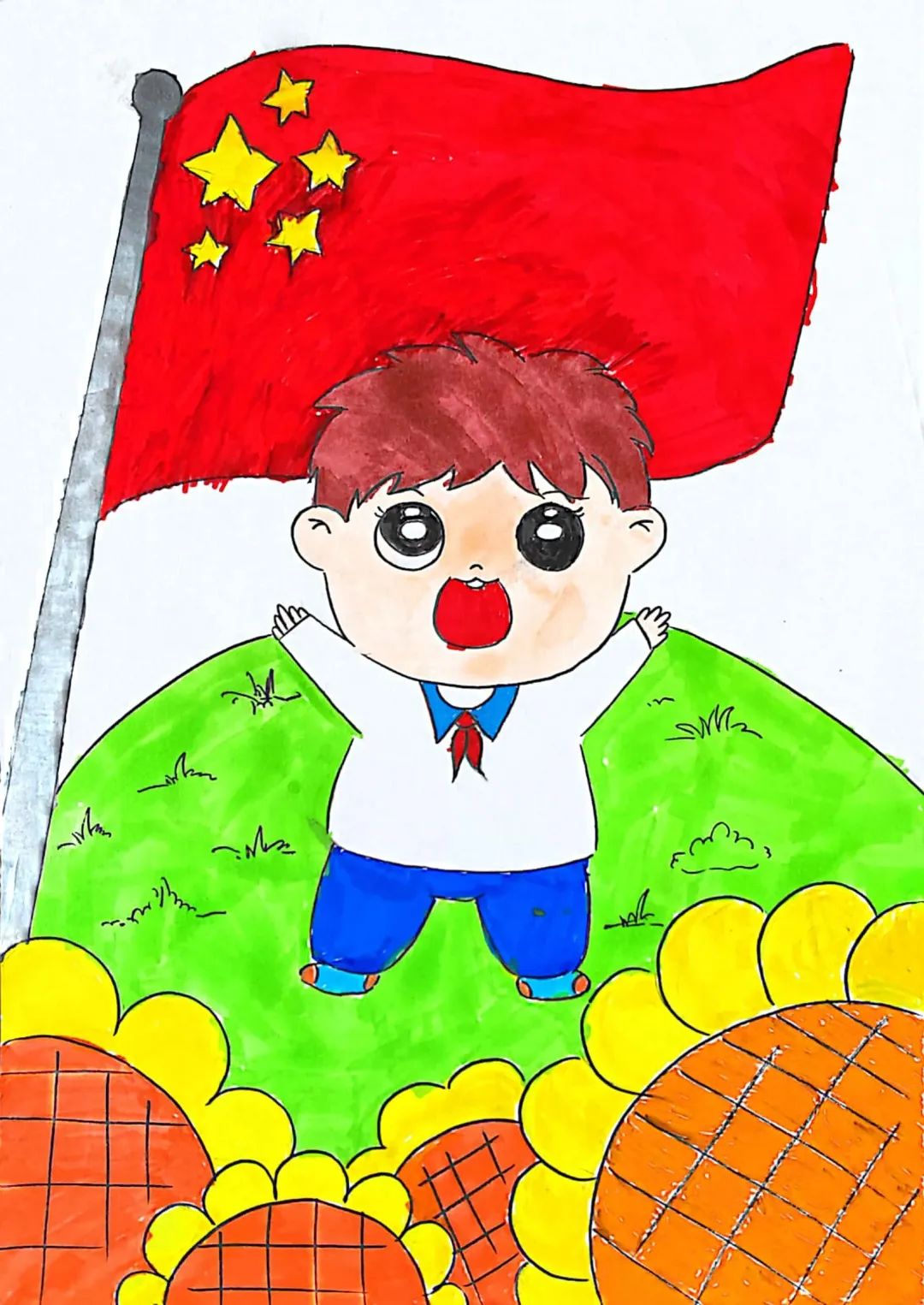 《国旗下的我》国庆节主题系列绘画（14）