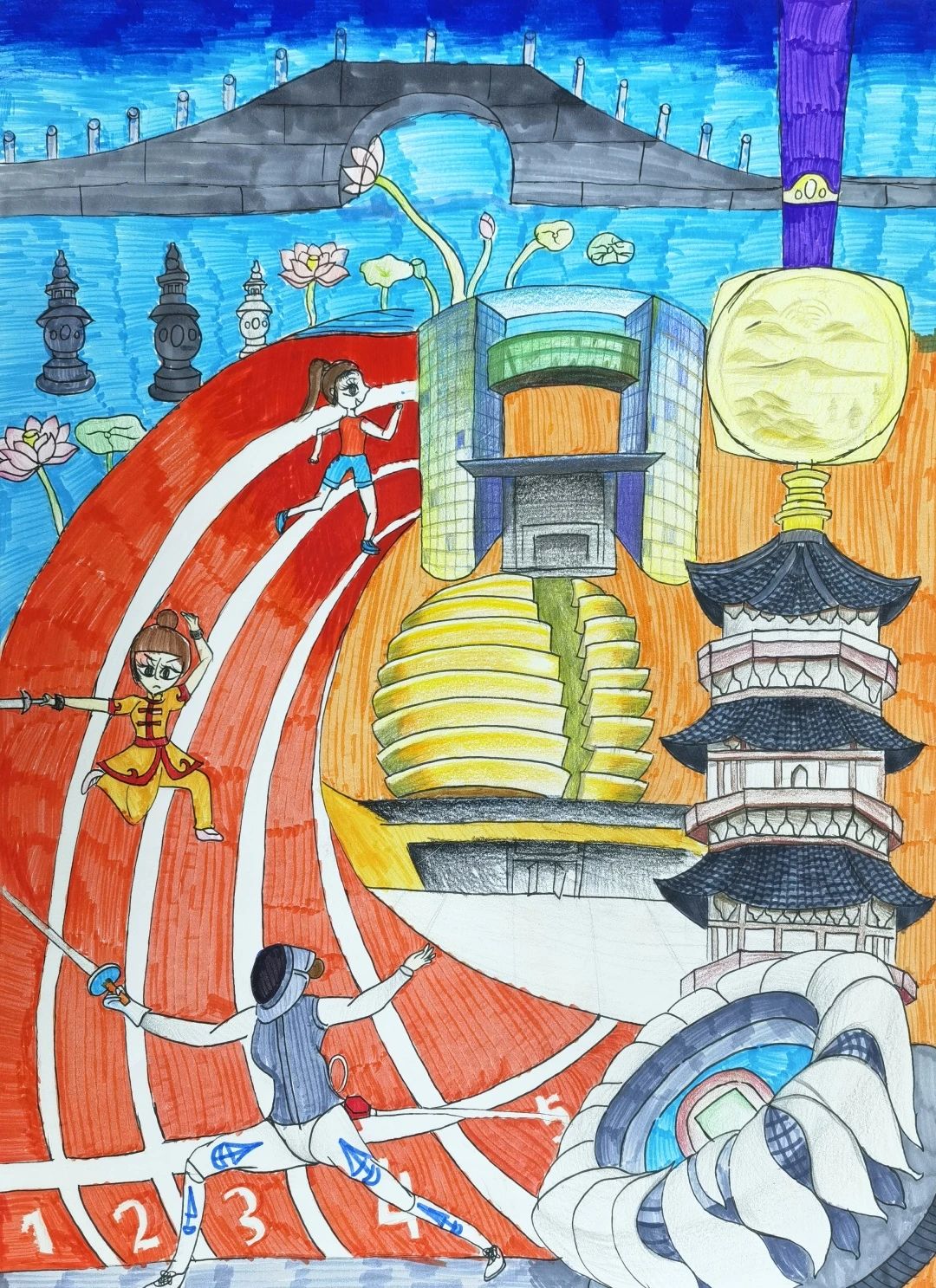 2023“喜迎亚运 韵味杭州”主题绘画图片（九）