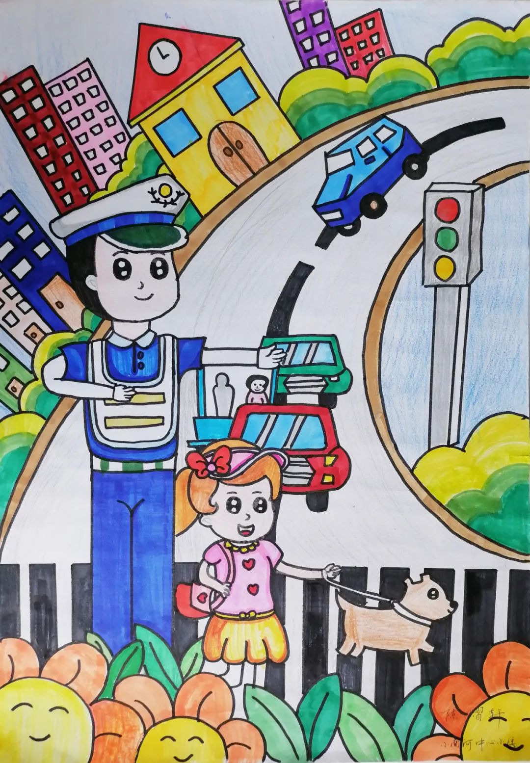 “交通法规 人人遵守”交通安全主题画（九）