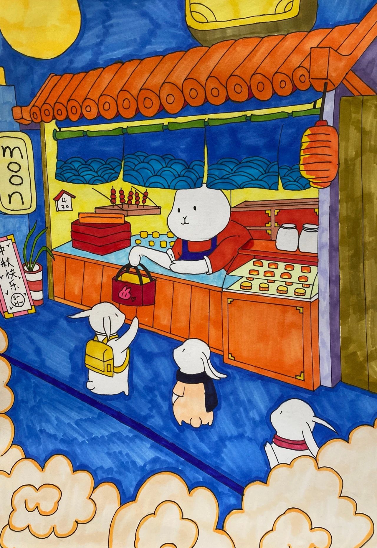 儿童浓情中秋绘画作品图片展示（2）