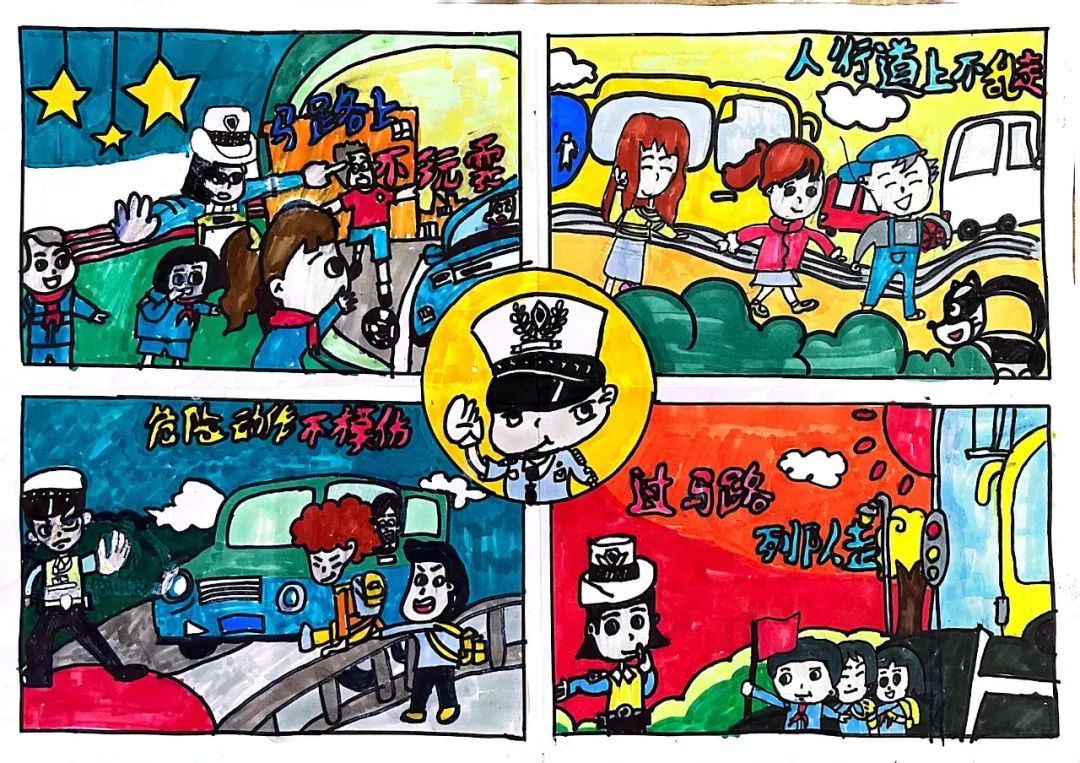 “童心绘交通 出行讲文明”绘画图片展示（3）