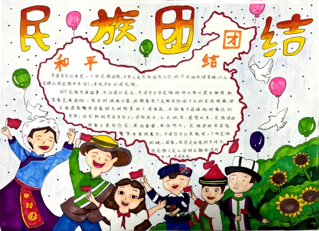 “民族大团结 美丽中国梦”绘画简单好看（十八）