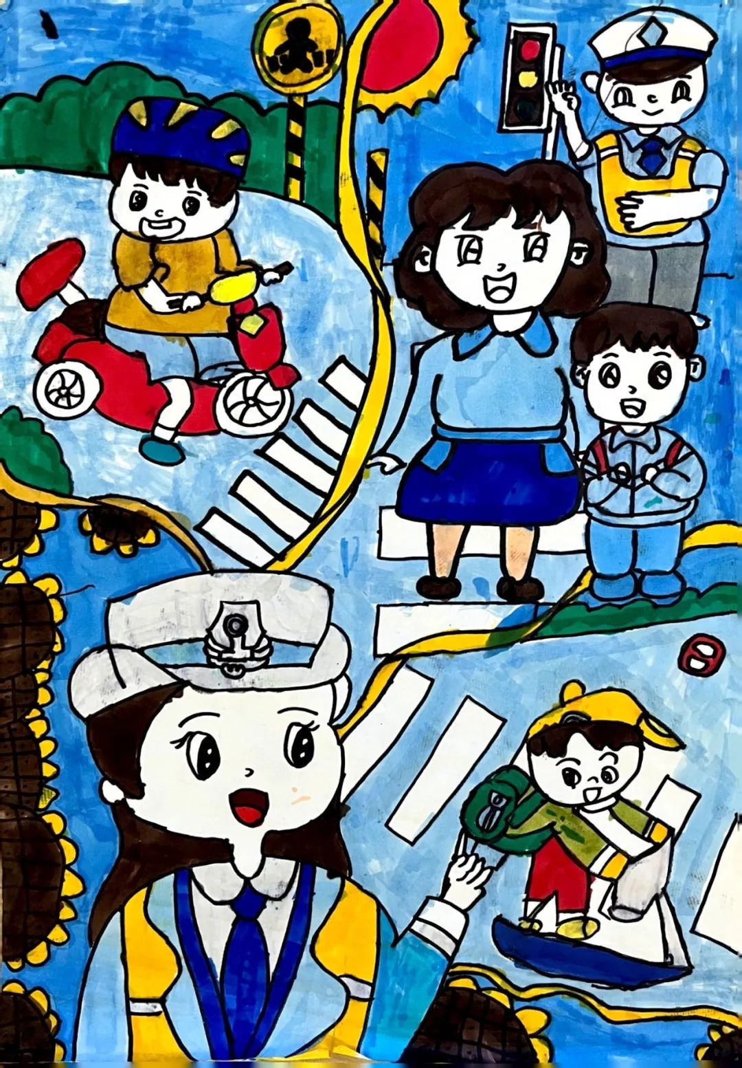 “童心绘交通 出行讲文明”绘画图片展示（7）