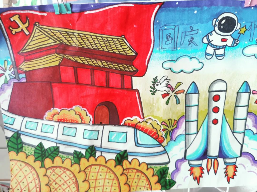 “盛世华诞 欢度国庆”1-4年级画画图片第十二张