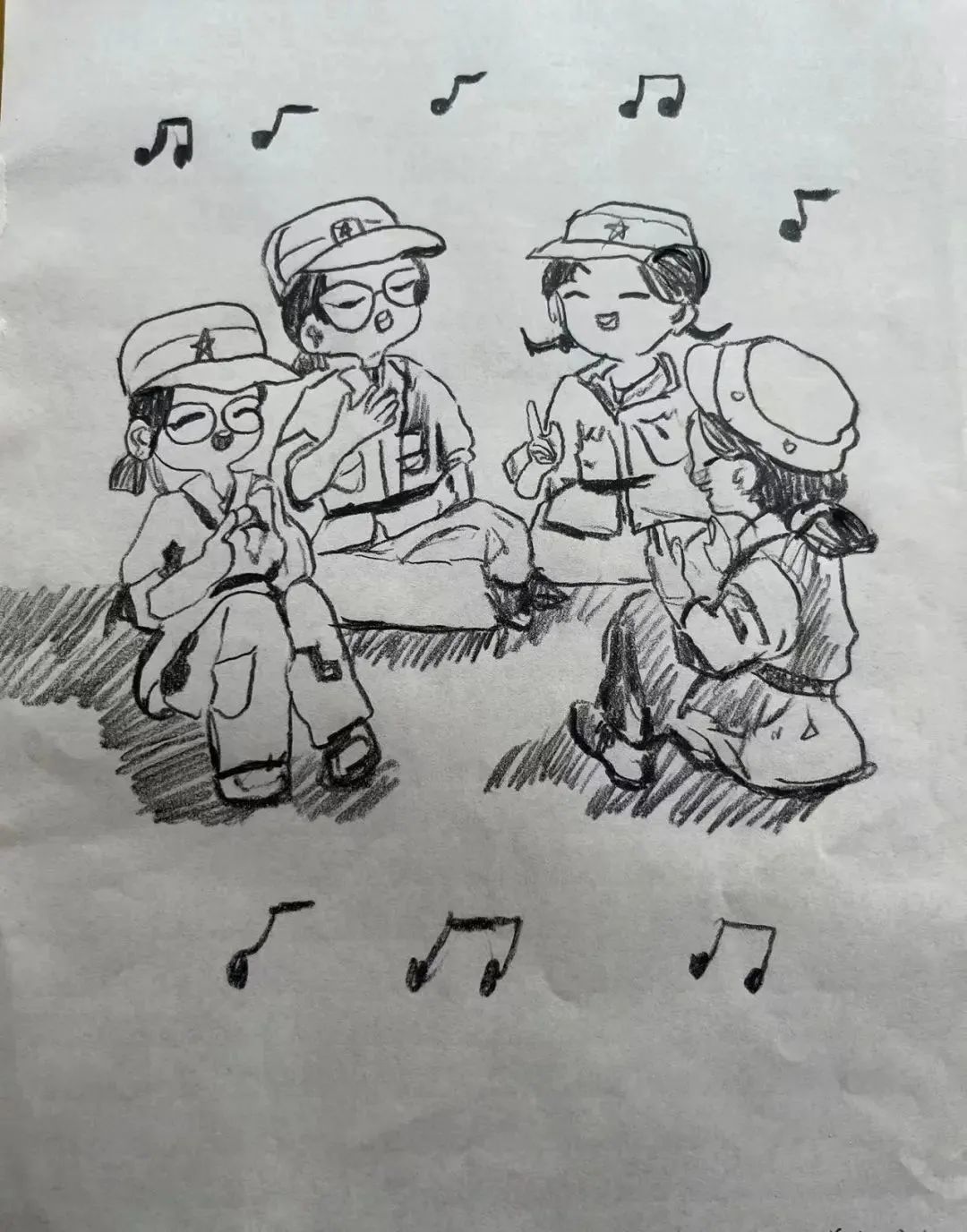 《我的军训日常》儿童军训绘画作品（3）