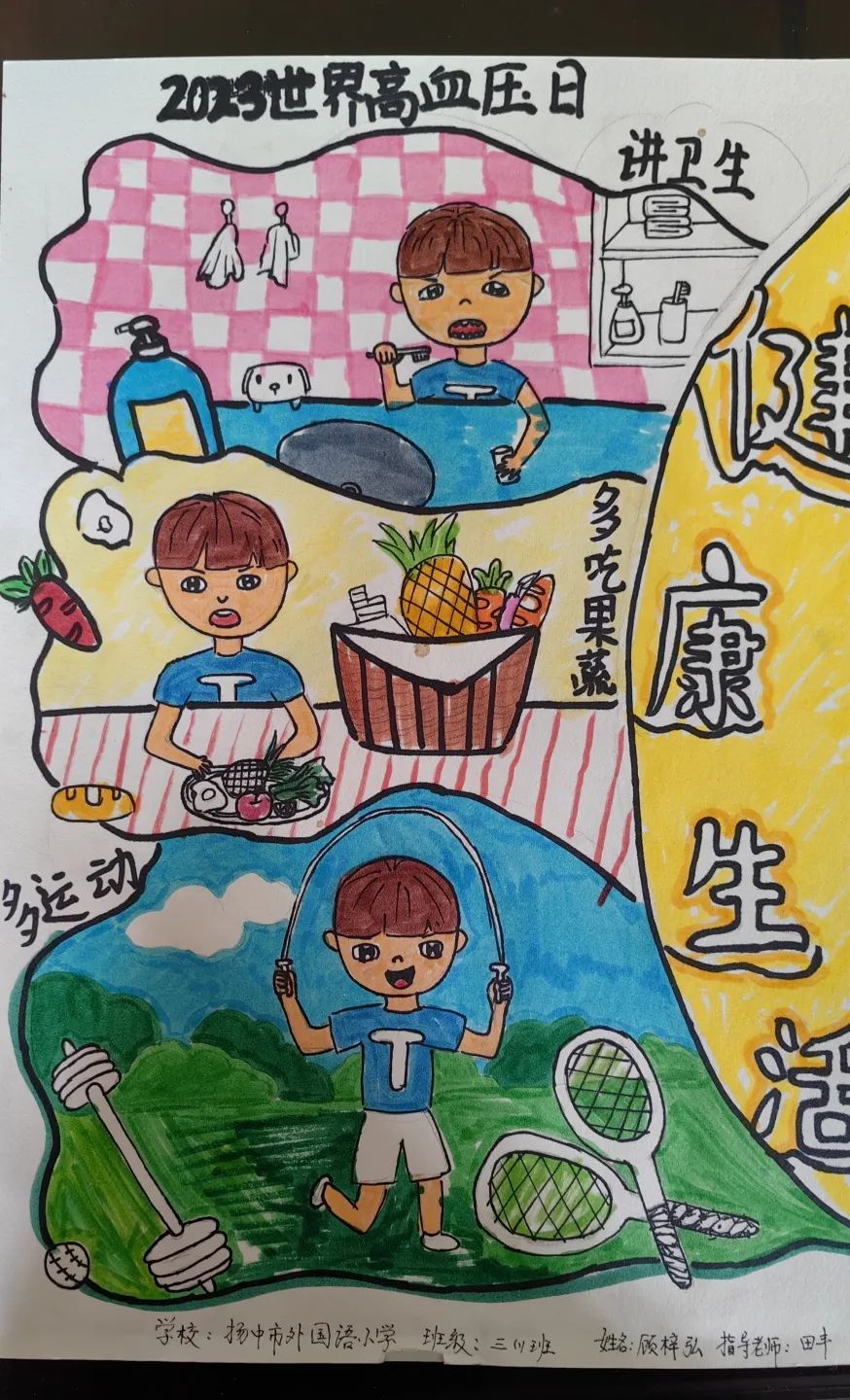 2023全国高血压日疾病防治主题儿童画（十八）