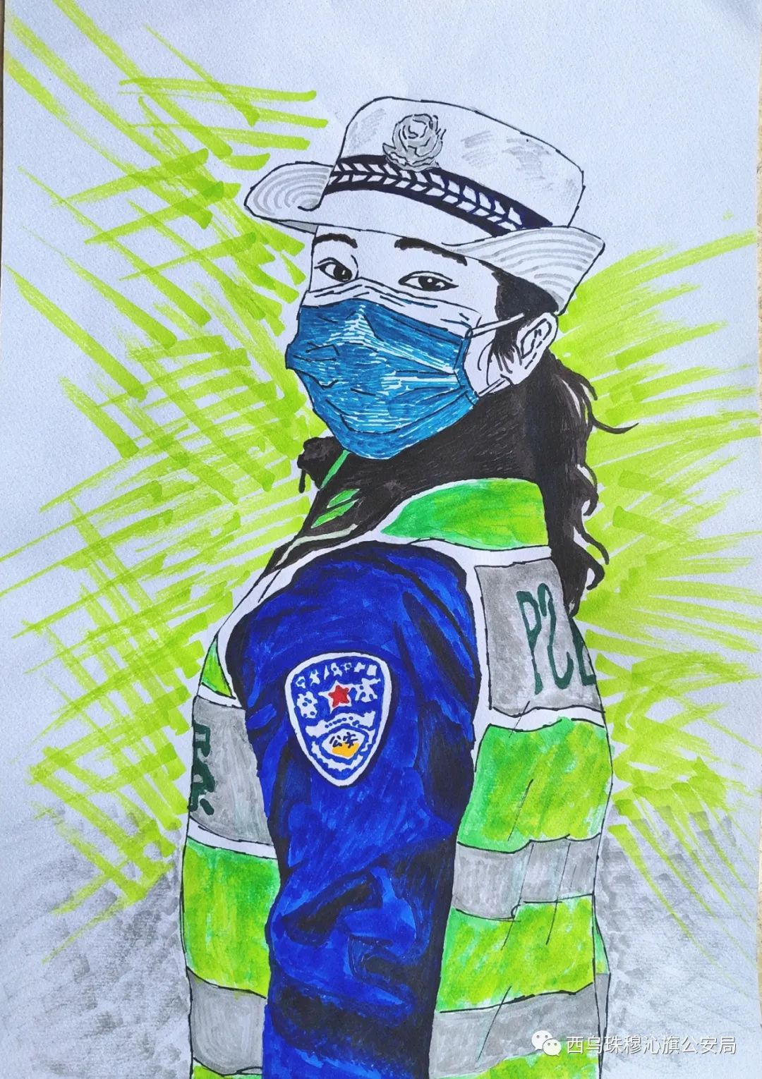 “礼让斑马线 文明看得见”交通安全主题画图片（十三）