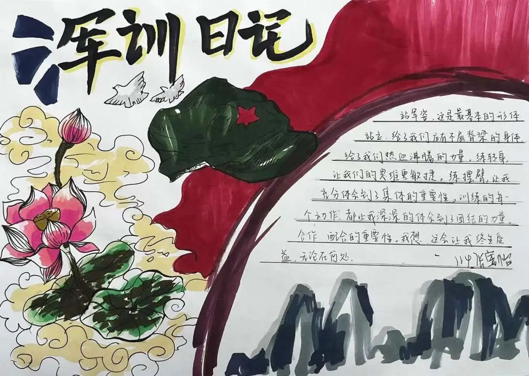 《我的军训日常》儿童军训绘画作品（7）