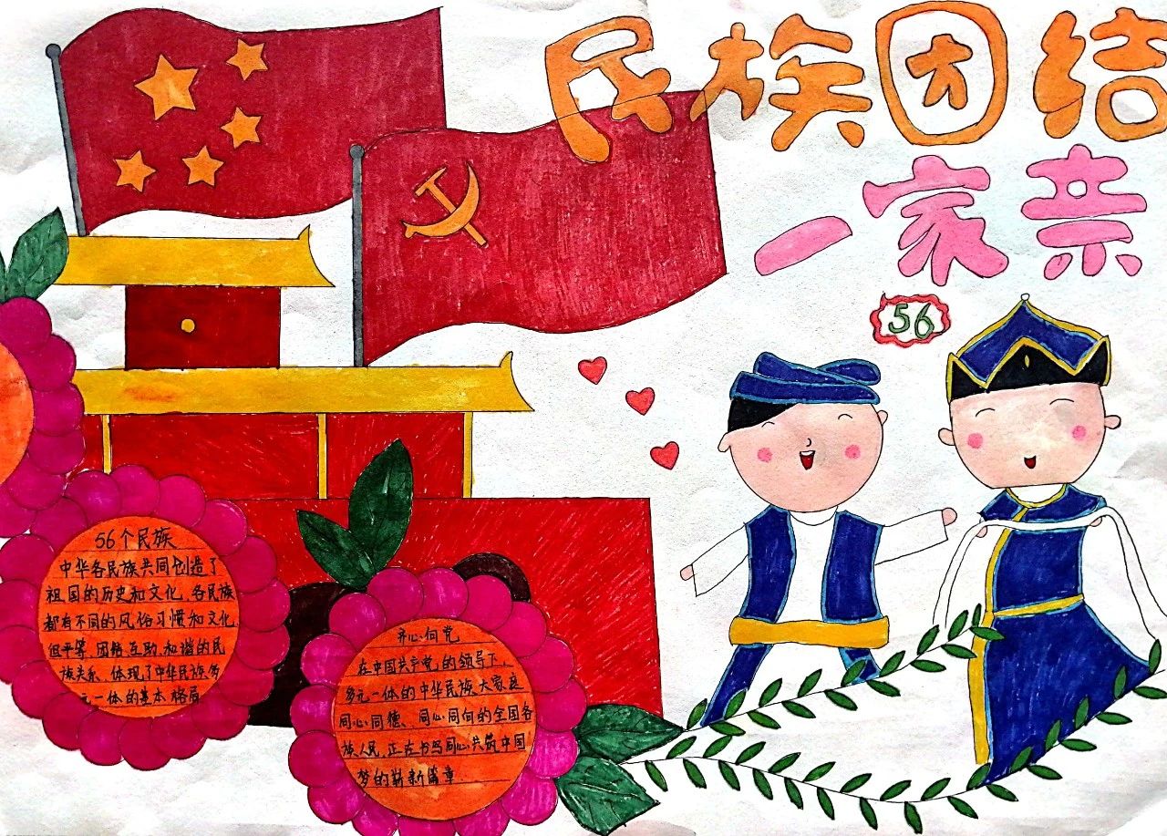 “石榴籽一家亲”民族团结主题画图片（17/20）