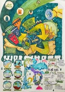 “低碳生活 绿色出行”儿童画画图片（9）