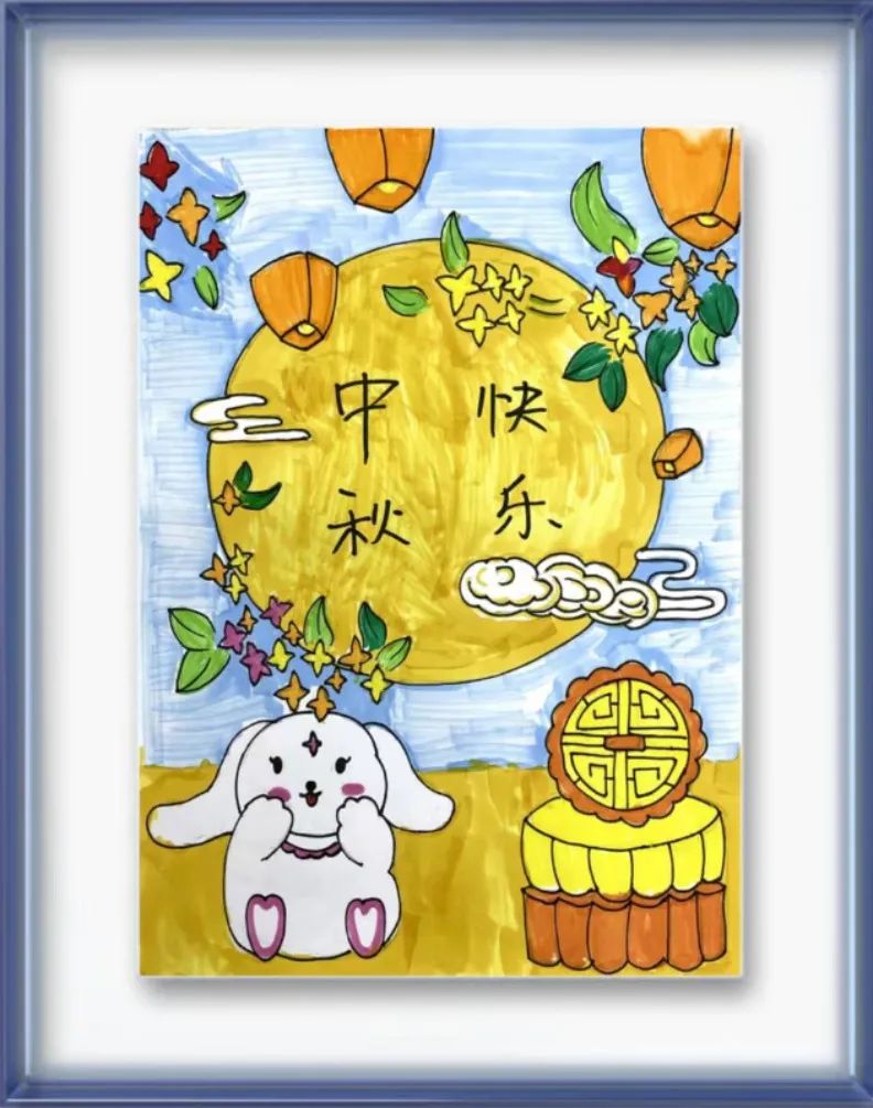 简单的中秋节小学生儿童画作品（3）