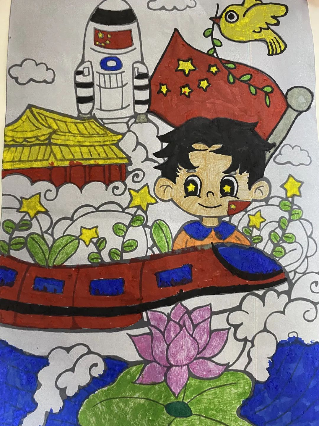 “颂祖国 迎国庆 赞家乡”儿童画画作品（17）
