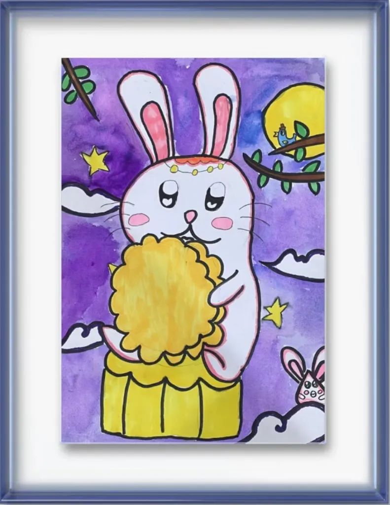 简单的中秋节小学生儿童画作品(12)