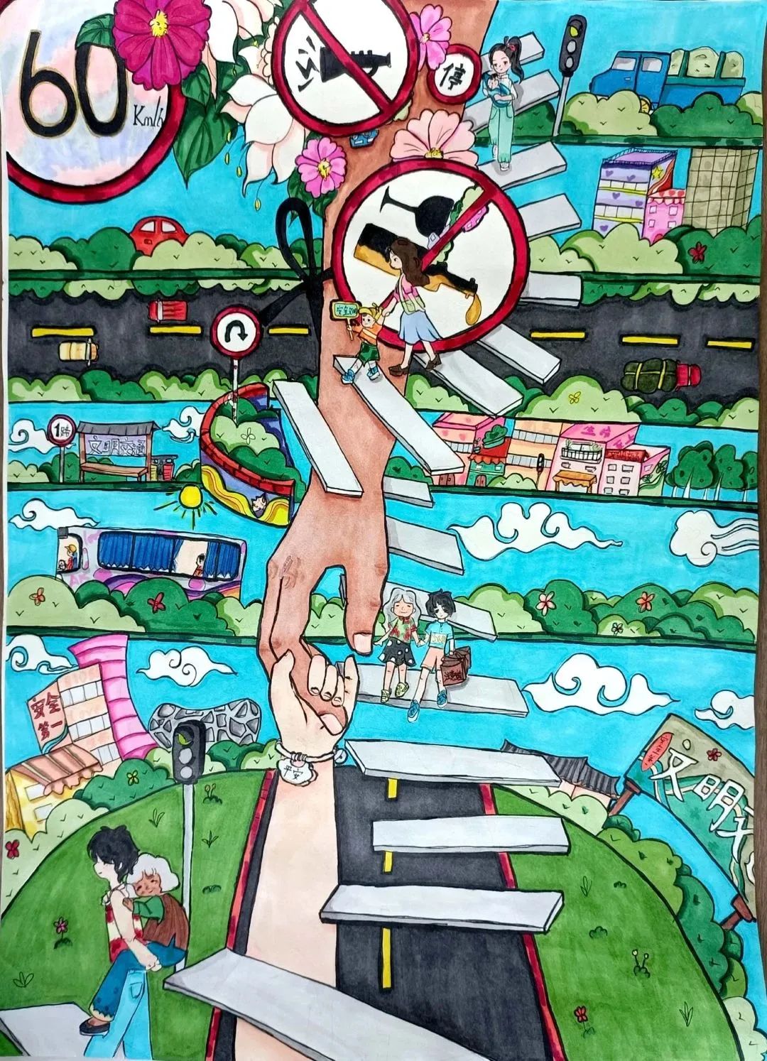 “安全记于心 文明伴我行”交通安全画画作品（二）