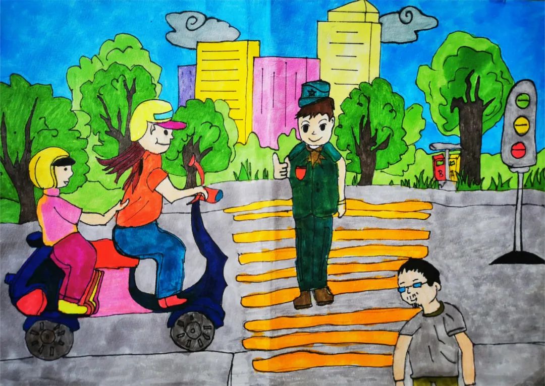 “交通安全伴我行”主题绘画展示作品（十六）