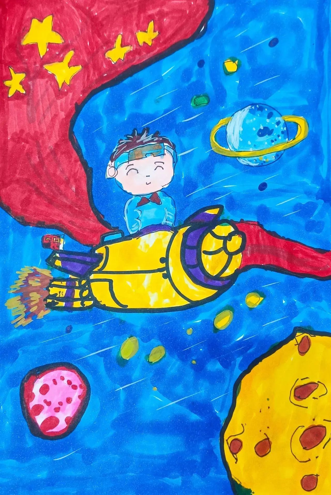 小学生国庆节绘画《我和我的祖国》作品（8）